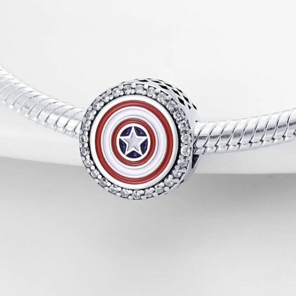 Sterling Silver Captain America The Original Avenger Charm - Picture 1 of 3